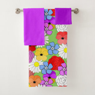 Ensemble de serviettes de bain de jardin fleuri