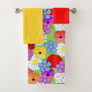 Ensemble de serviettes de bain de jardin fleuri