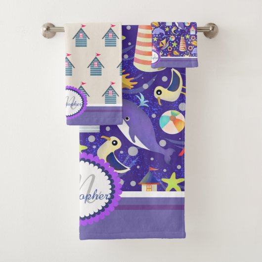 Ensemble de serviettes de bain de la Marine de pla (En situation)