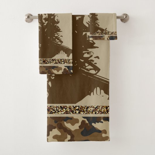 Ensemble de serviettes de bain de l'armée (En situation)