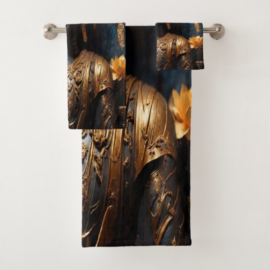 Ensemble de serviettes de bain de luxe Bouddha (En situation)