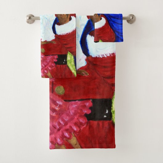 Ensemble de serviettes de bain de Noël - Ethnic Sa (En situation)