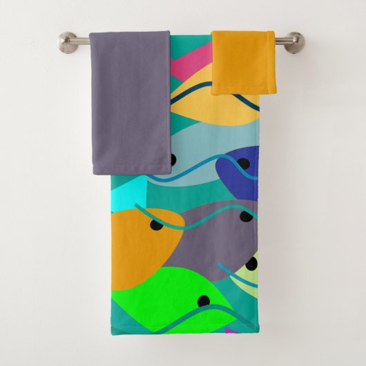 Ensemble de serviettes de bain de poisson (En situation)