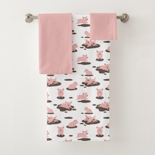 Ensemble de serviettes de bain de porcelets (En situation)