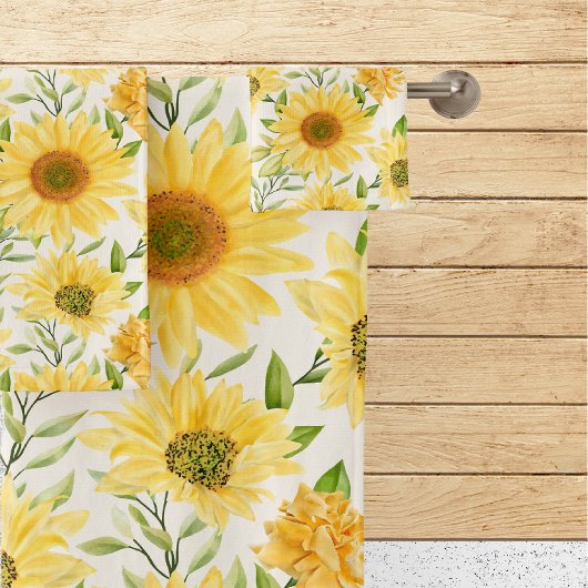 Ensemble de serviettes de bain de tournesol joyeux