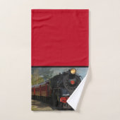 Ensemble de serviettes de bain de train rouge et n (Serviette à main)