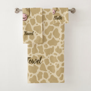 Ensemble de serviettes de bain de vaches surpris