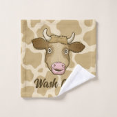 Ensemble de serviettes de bain de vaches surpris (Gant de toilette)