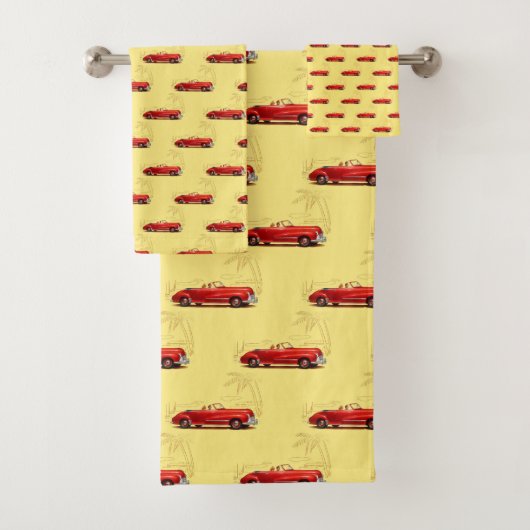 Ensemble de serviettes de bain de voiture rétro (En situation)