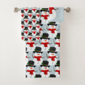 Ensemble de serviettes de bain design Snowman (En situation)