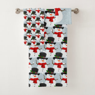 Ensemble de serviettes de bain design Snowman