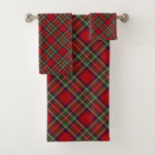 Ensemble de serviettes de bain Diagonal Red Plaid (En situation)