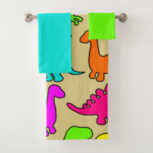 Ensemble de serviettes de bain Dinosaures coloré