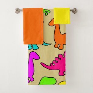 Ensemble de serviettes de bain Dinosaures coloré
