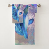 Ensemble de serviettes de bain Dolphin Couple (En situation)