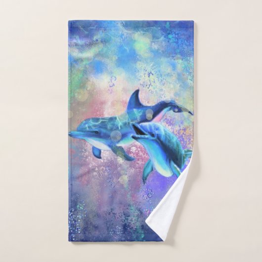 Ensemble de serviettes de bain Dolphin Couple (Serviette à main)