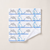 Ensemble de serviettes de bain Dolphin et Whale (Gant de toilette)