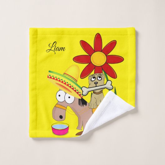 Ensemble de serviettes de bain Donkey Sombrero mex (Gant de toilette)