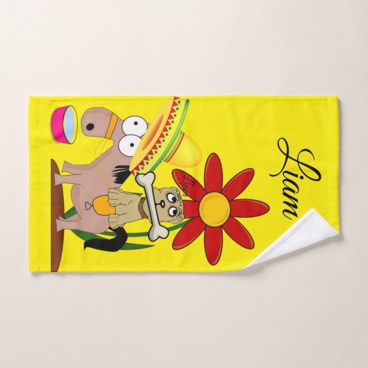 Ensemble de serviettes de bain Donkey Sombrero mex (Serviette à main)