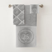 Ensemble de serviettes de bain d'or du 25e anniver (En situation)