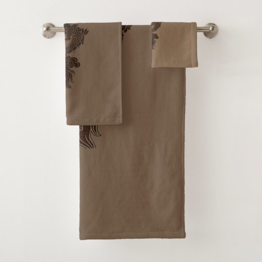 Ensemble de serviettes de bain Dragon Brown (En situation)