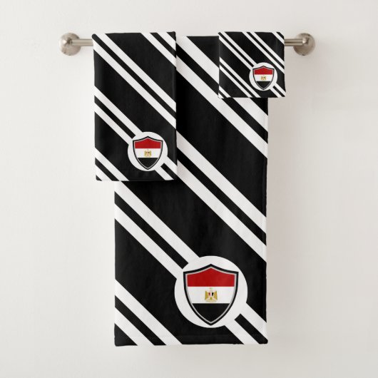 Ensemble de serviettes de bain du drapeau égyptien (En situation)