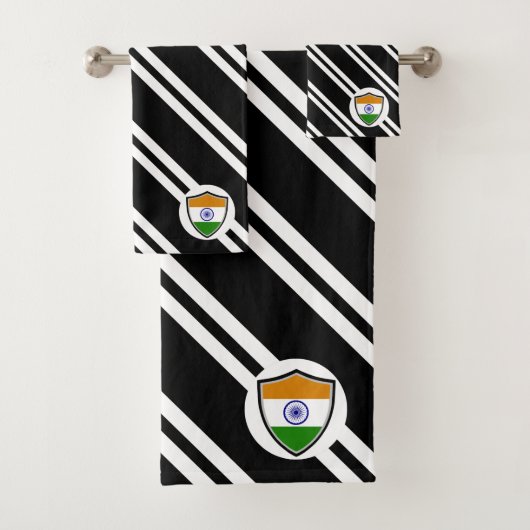 Ensemble de serviettes de bain du drapeau indien (En situation)