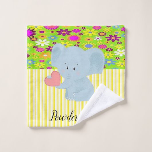 Ensemble de serviettes de bain Eléphant Jaune (Gant de toilette)