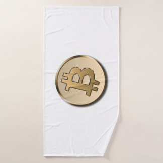 Ensemble de serviettes de bain en Bitcoin doré