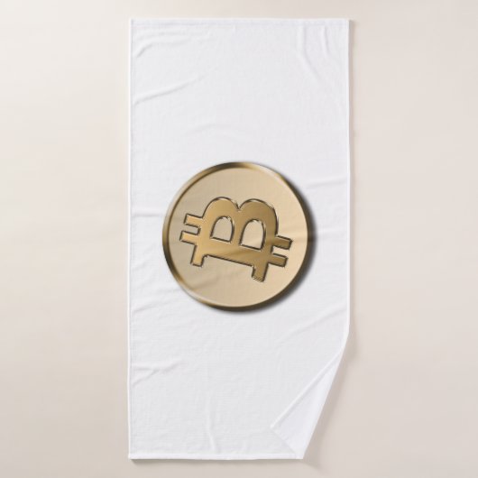 Ensemble de serviettes de bain en Bitcoin doré (Serviette de bain)