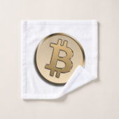 Ensemble de serviettes de bain en Bitcoin doré (Gant de toilette)