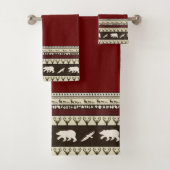 Ensemble de serviettes de bain en bois d'automne (En situation)