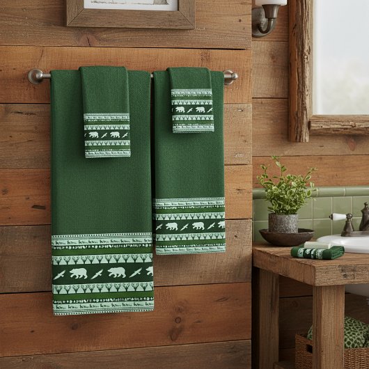Ensemble de serviettes de bain en bois vert