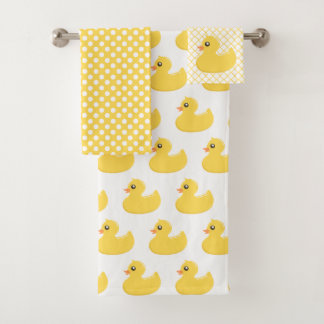Ensemble de serviettes de bain en caoutchouc jaune