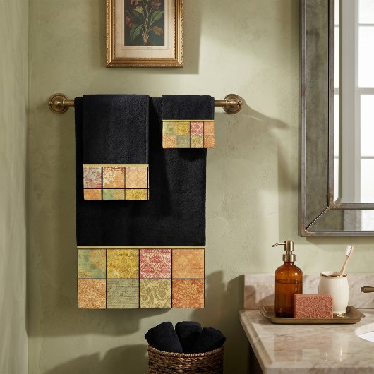 Ensemble de serviettes de bain en collage de motif