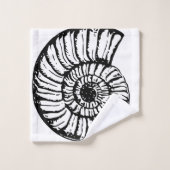 Ensemble de serviettes de bain en coquillages noir (Gant de toilette)