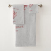 Ensemble de serviettes de bain en coquille rose Co (En situation)