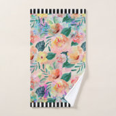 Ensemble de serviettes de bain en corail rayé (Serviette à main)