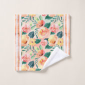 Ensemble de serviettes de bain en corail rayé (Gant de toilette)