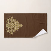 Ensemble de serviettes de bain en damas or et marr (Serviette à main)