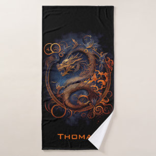 Ensemble de serviettes de bain en dragon chinois