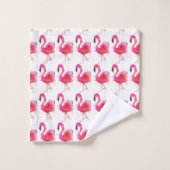 Ensemble de serviettes de bain en Flamant rose ros (Gant de toilette)