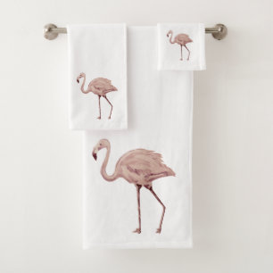 Ensemble de serviettes de bain en Flamant rose ros