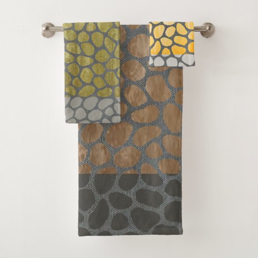 Ensemble de serviettes de bain en galets gris colo (En situation)