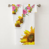Ensemble de serviettes de bain en girafe de fleurs (En situation)