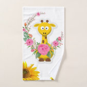 Ensemble de serviettes de bain en girafe de fleurs (Serviette à main)