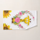 Ensemble de serviettes de bain en girafe de fleurs (Serviette à main)