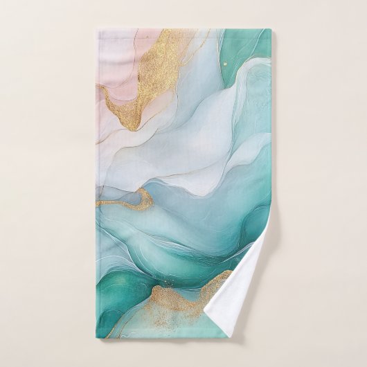 Ensemble de serviettes de bain en marbre émeraude (Serviette à main)