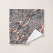 Ensemble de serviettes de bain en marbre gris feui (Gant de toilette)