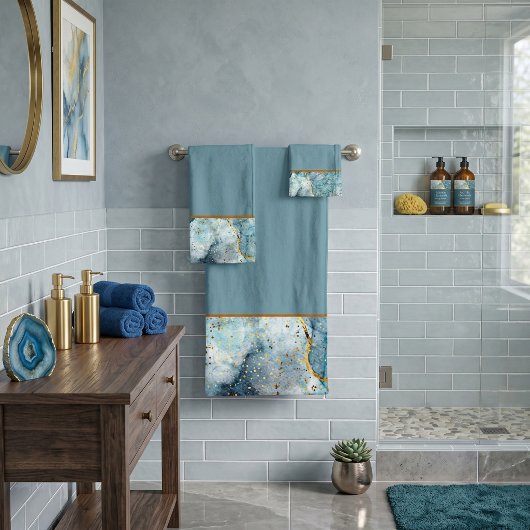 Ensemble de serviettes de bain en marbre pailleté
